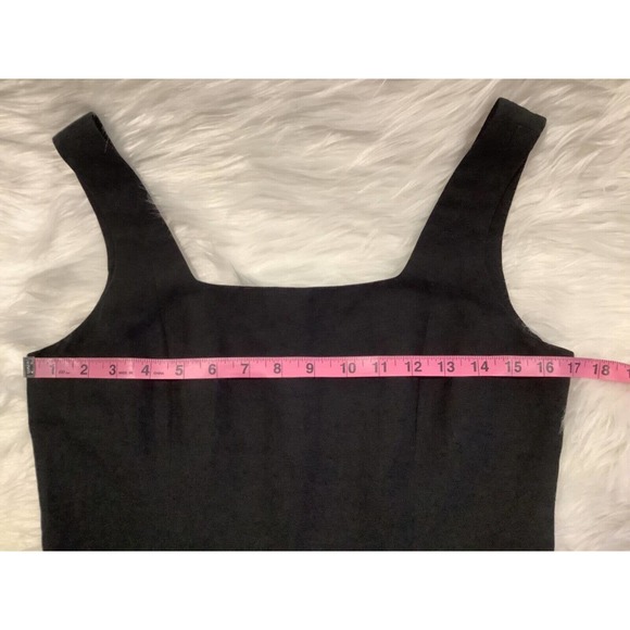 THE LIMITED Sz 4 linen rayon blend square neckline embroidered hem classic dress - Picture 6 of 9